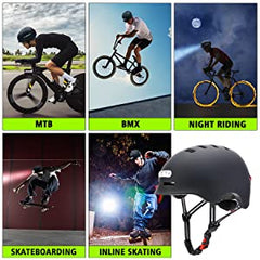 AOVO LED Bike Helmet | USB Rechargeable, Front & Rear Lights – Stay Visible & Safe for Urban Commuting